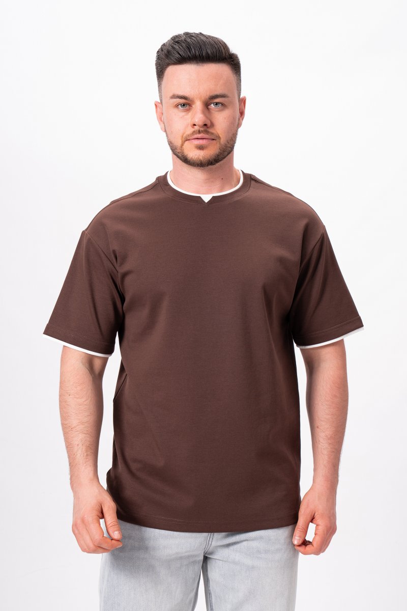 Футболка однотонна K.O.R 2301 Коричневий (BROWN)