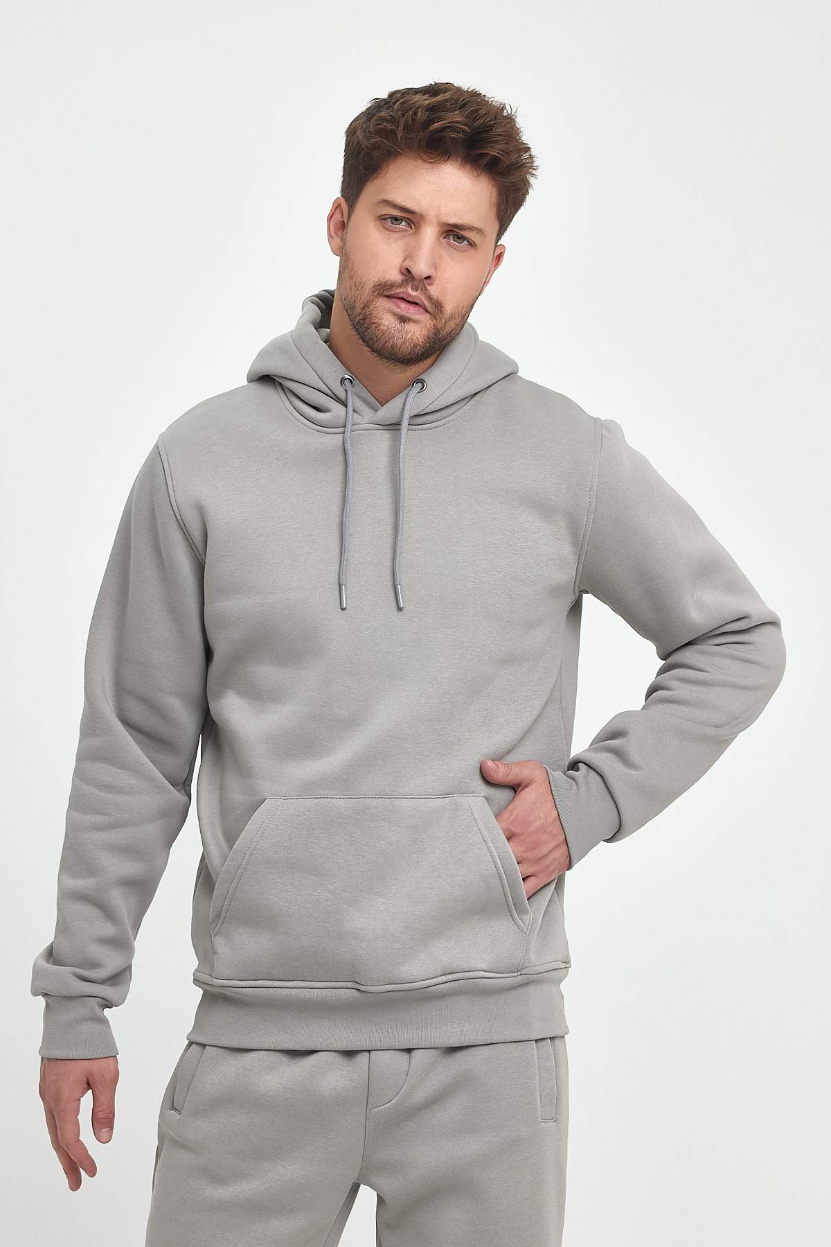 Худи флис Trend Collection 6163 светло-серый (BOYALI GRI)