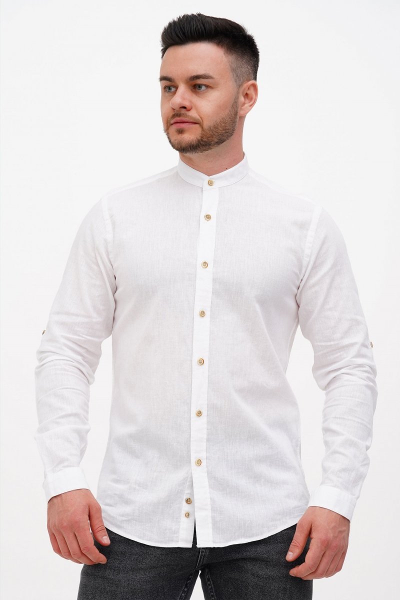 Сорочка льон, стійка Trend Collection BAT U11-152 Білий