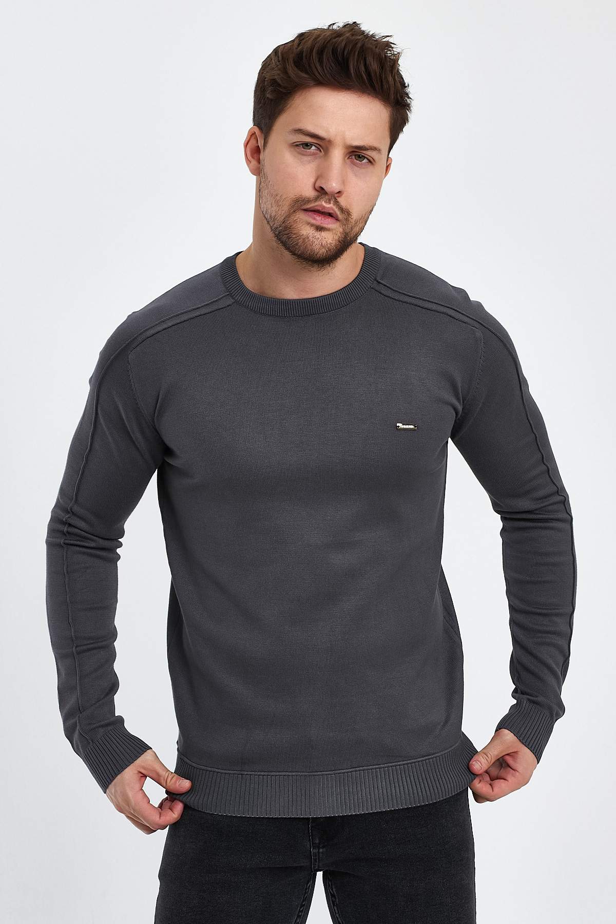 Свитер однотонный Trend Collection 3125 серый (GREY)