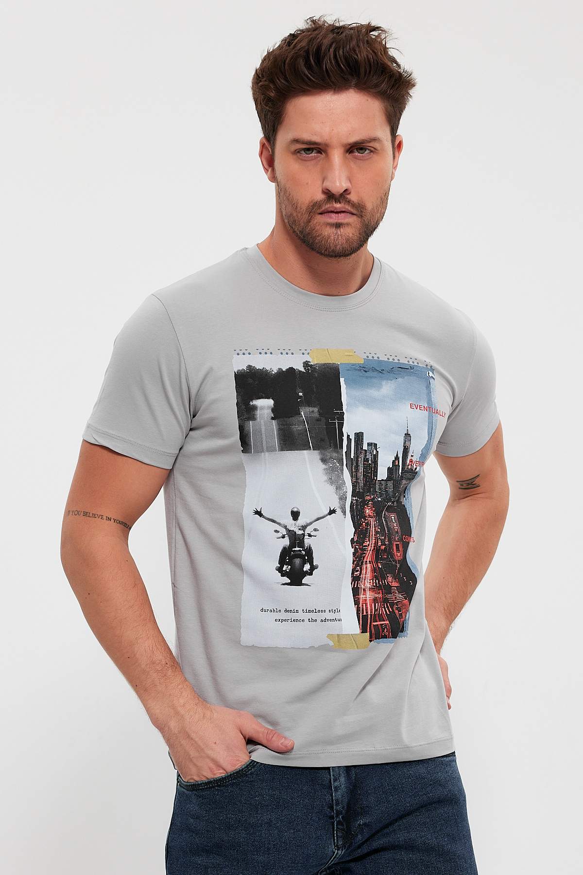 Футболка с принтом Trend Collection 4038 серый+принт (GRI)