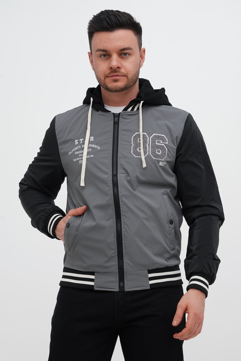 Бомбер Trend Collection 7736 Сірий+чорний (GRAY)