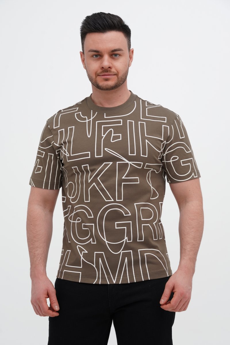 Футболка с принтом Trend Collection 8063 хаки