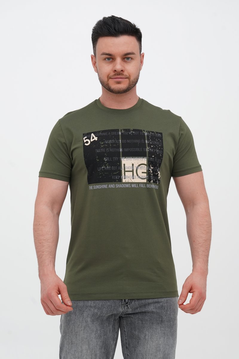 Футболка з принтом Trend Collection 5026 Зелений+принт