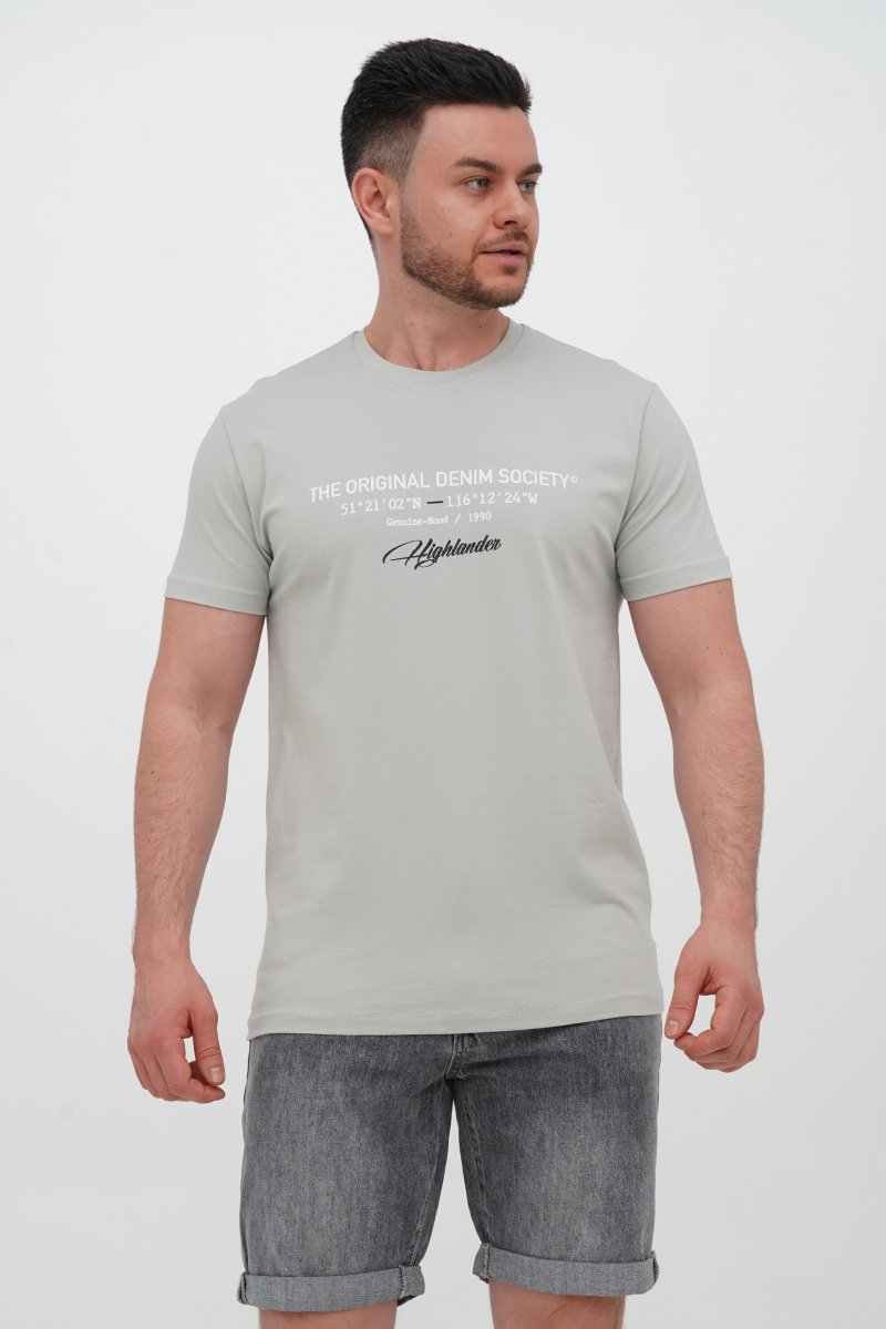 Футболка с принтом Trend Collection 5031 серый+принт