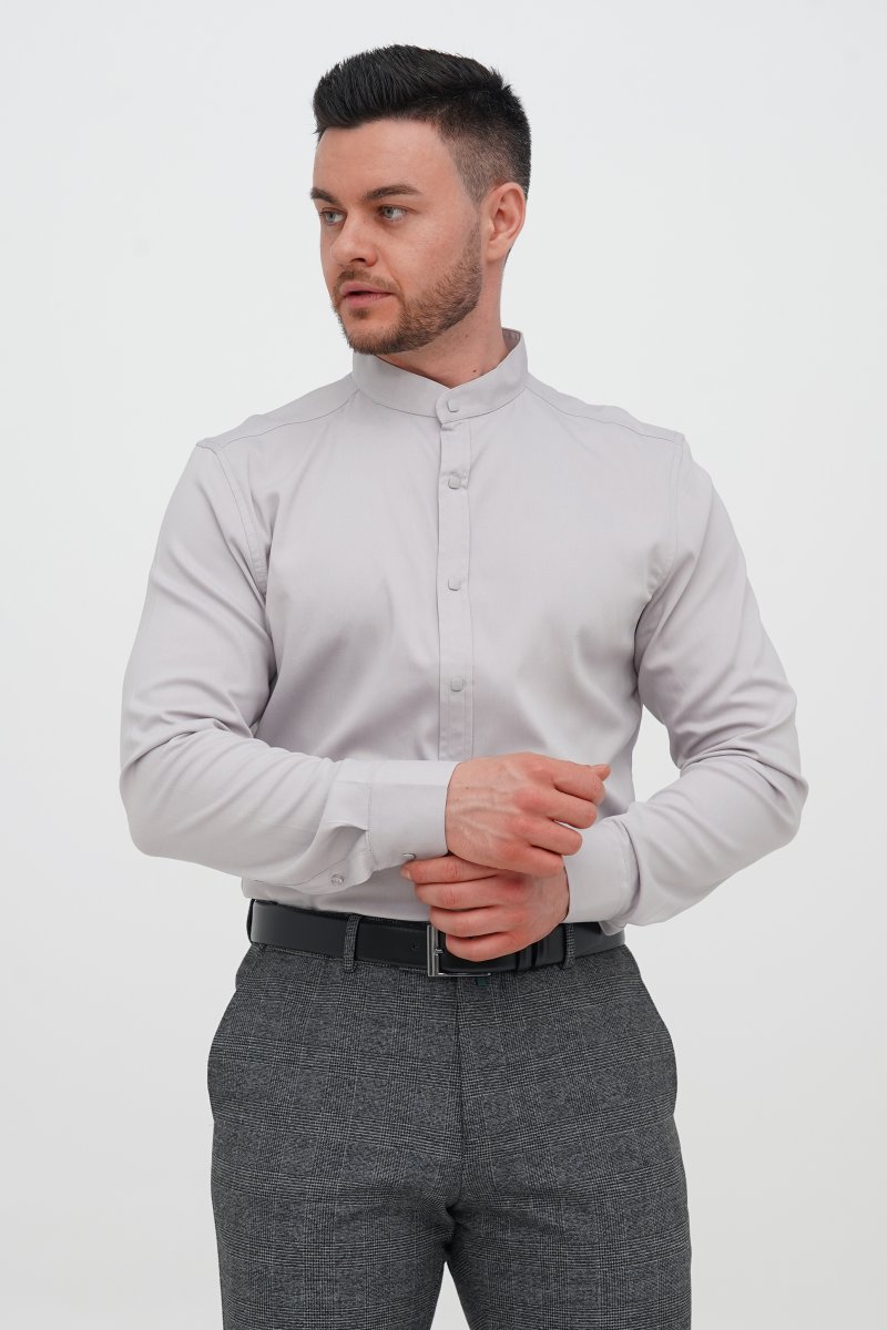 Сорочка на стійку Trend Collection 11162-2 Світло-сірий (V10)