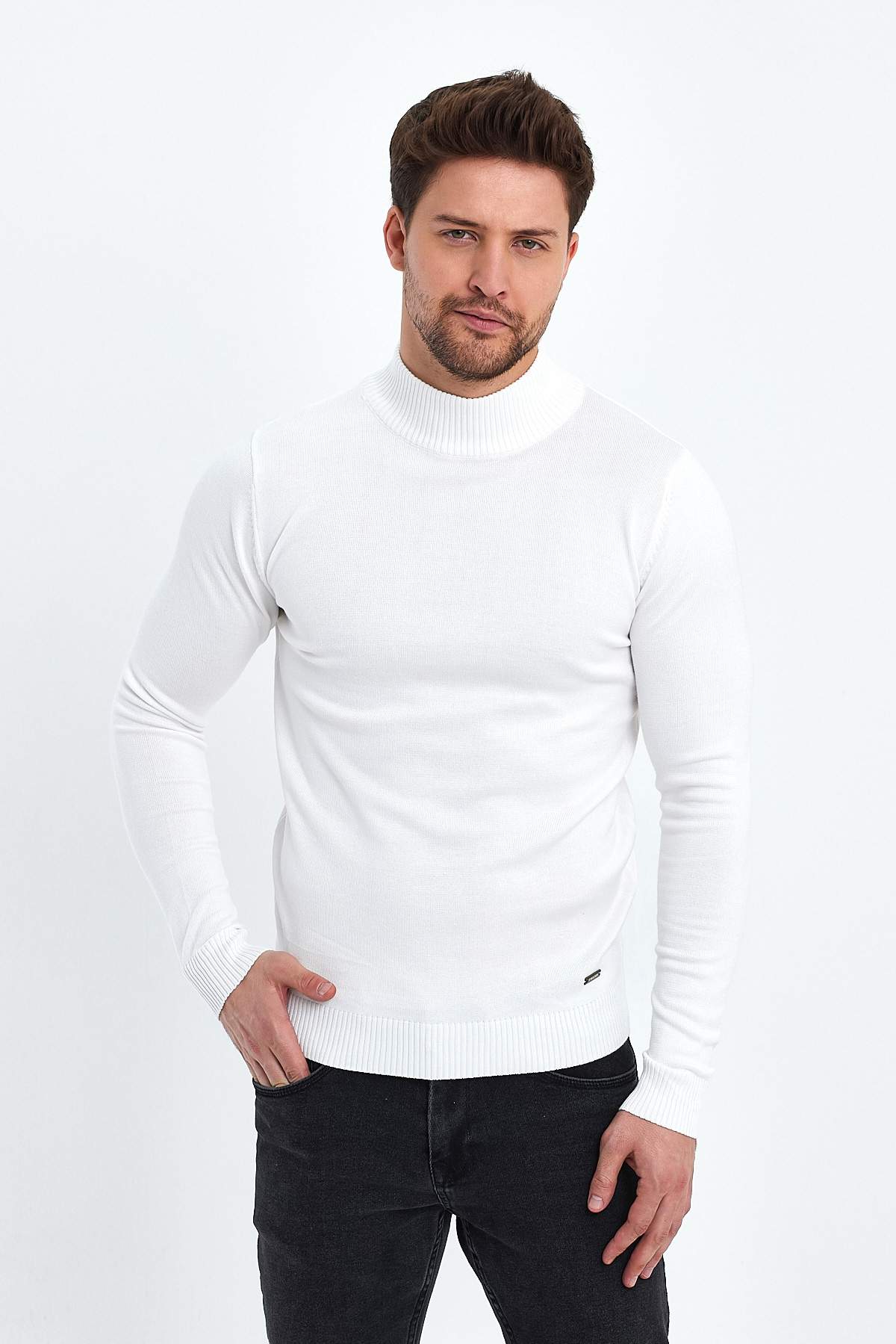 Гольф однотонный стойка Trend Collection 551 Белый (WHITE)