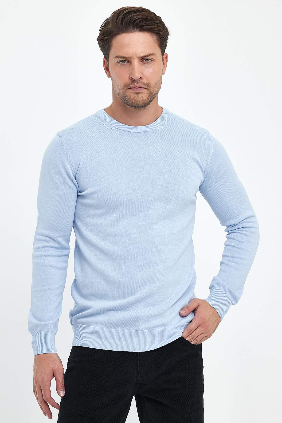 Светр Trend Collection 2022 Блакитний (B.MAVI)