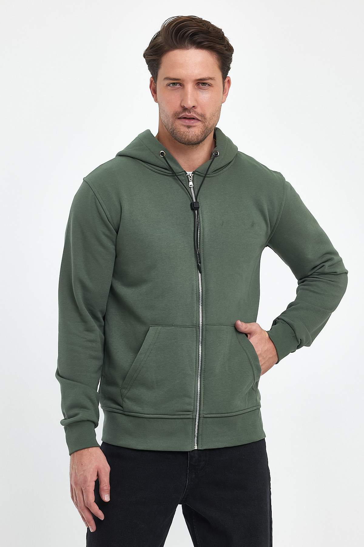 Кофта на замке спортивная Trend Collection 5336 хаки