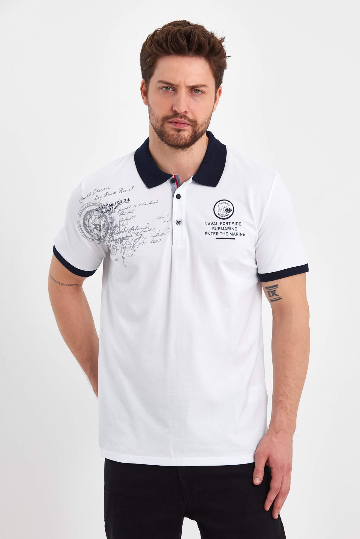Футболка з принтом Trend Collection 39305 Білий (BEYAZ)