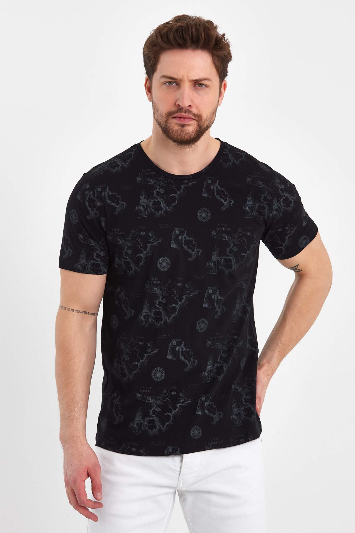 Футболка с принтом Trend Collection BAT 35584-1 черный (SIYAH)