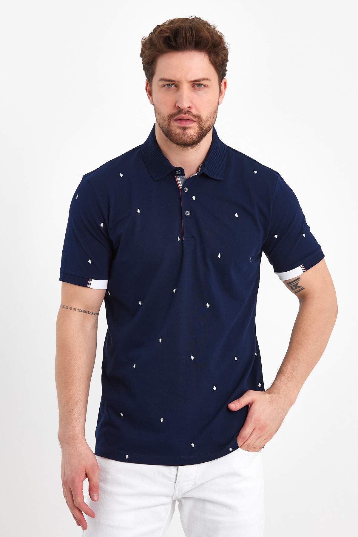 Футболка з принтом Trend Collection 39561 Темно-синій (LACIVERT)