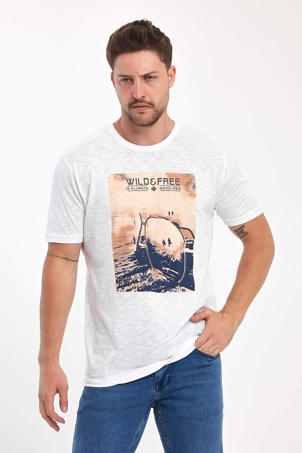 Футболка з принтом Trend Collection 109 Білий (BEYAZ)