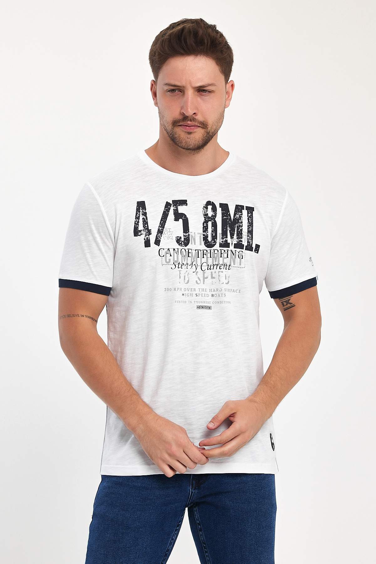 Футболка с принтом Trend Collection 35977 белый + принт (BEYAZ)
