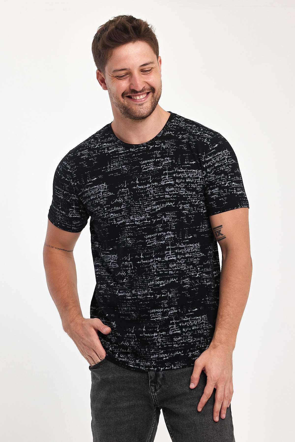 Футболка с принтом Trend Collection BAT 36080-1 черный (SIYAH)