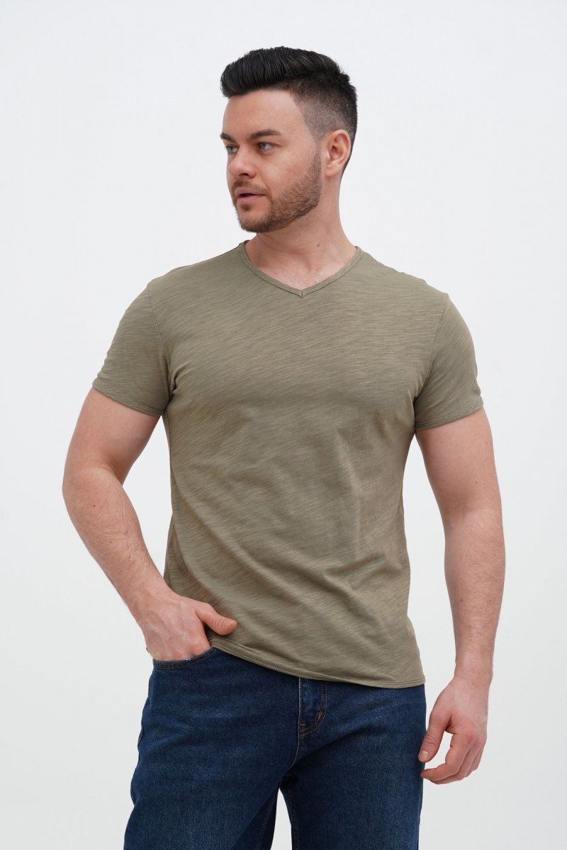 Футболка однотонна K.O.R 037-5 Хакі (ARMY GREEN)