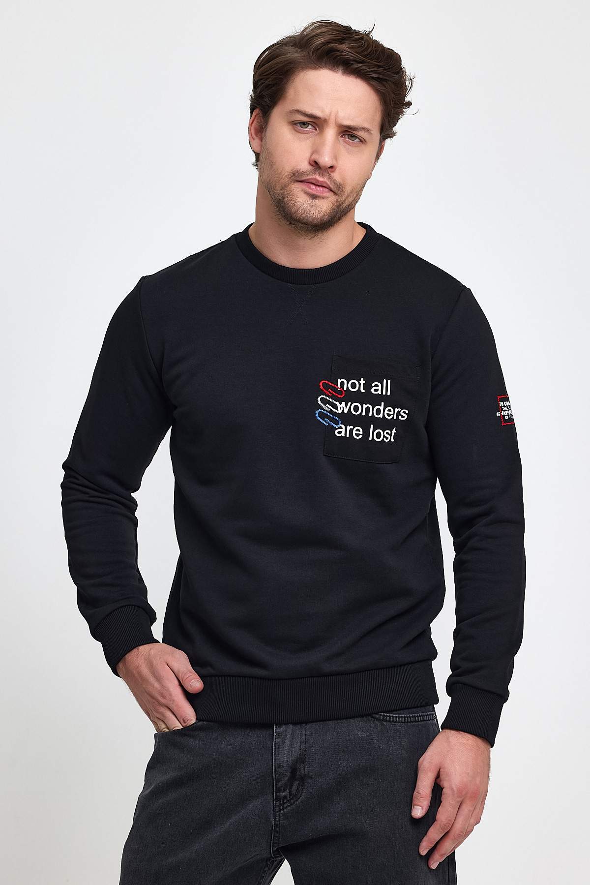 Свитшот с принтом Trend Collection 39354 черный (SIYAH)
