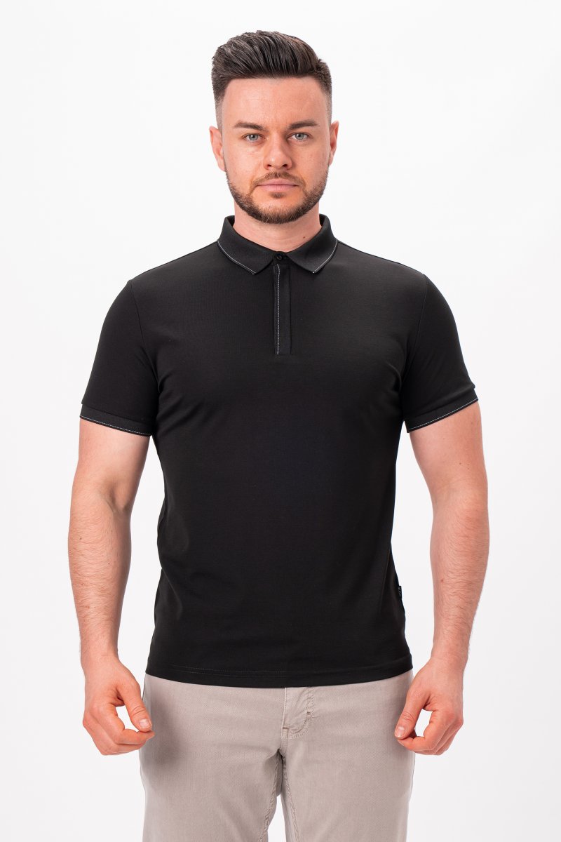 Футболка поло однотонная K.O.R 50201 Черный (black)