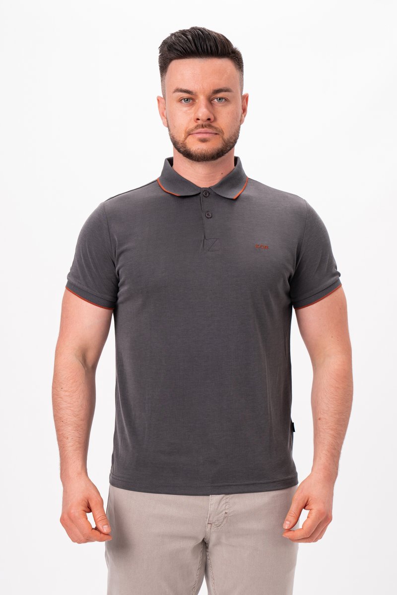 Футболка поло однотонная K.O.R 5012 Серый (gray)
