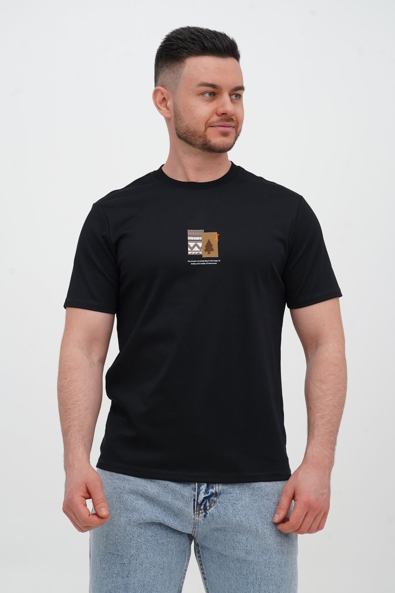 Футболка з принтом Trend Collection 62807 Чорний (BLACK)