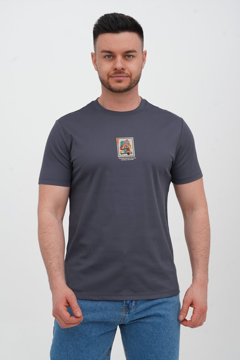 Футболка с принтом Trend Collection 1123 серый (DEEP GREY)