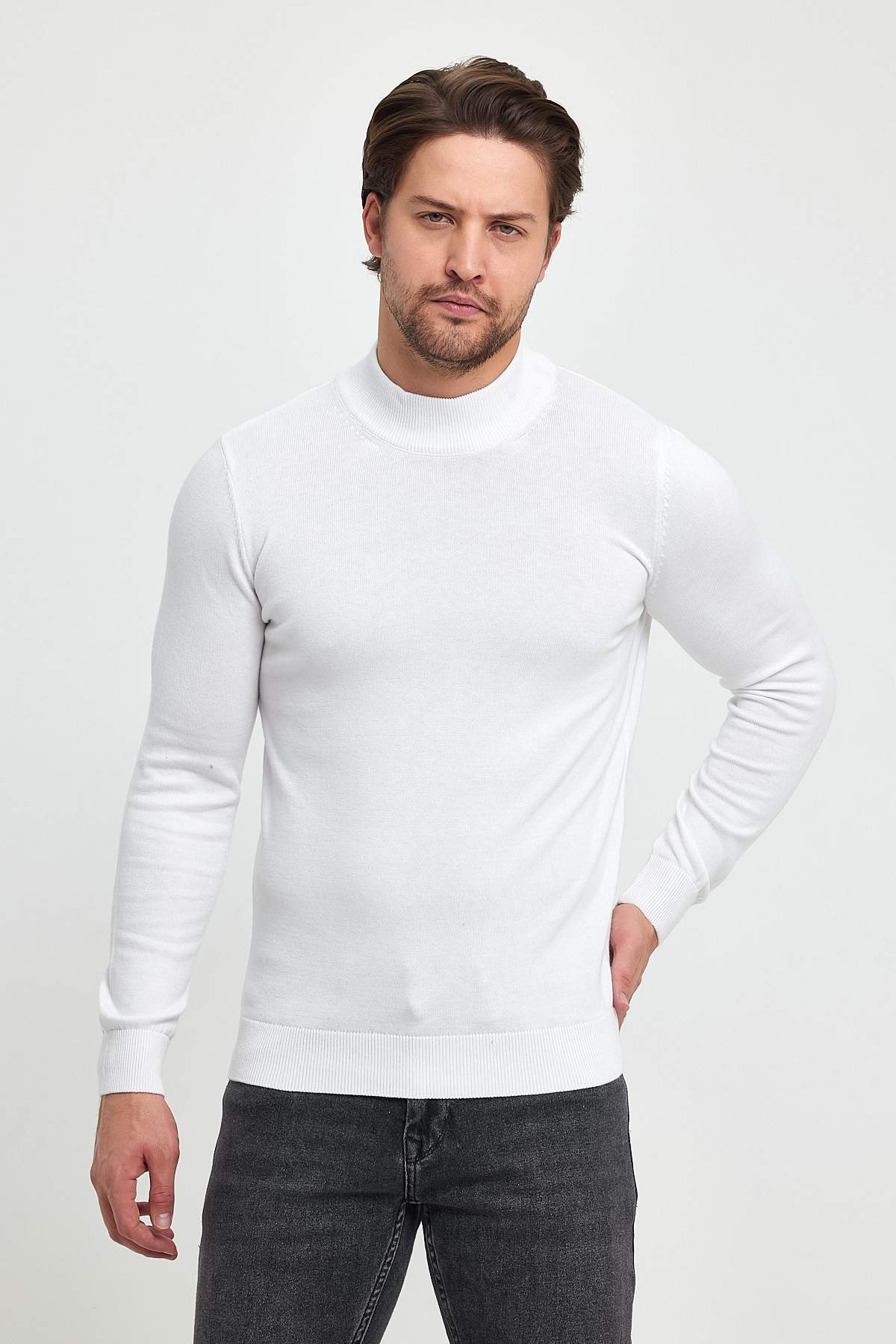 Гольф однотонный стойка Trend Collection 201494-3 Белый (BEYAZ)