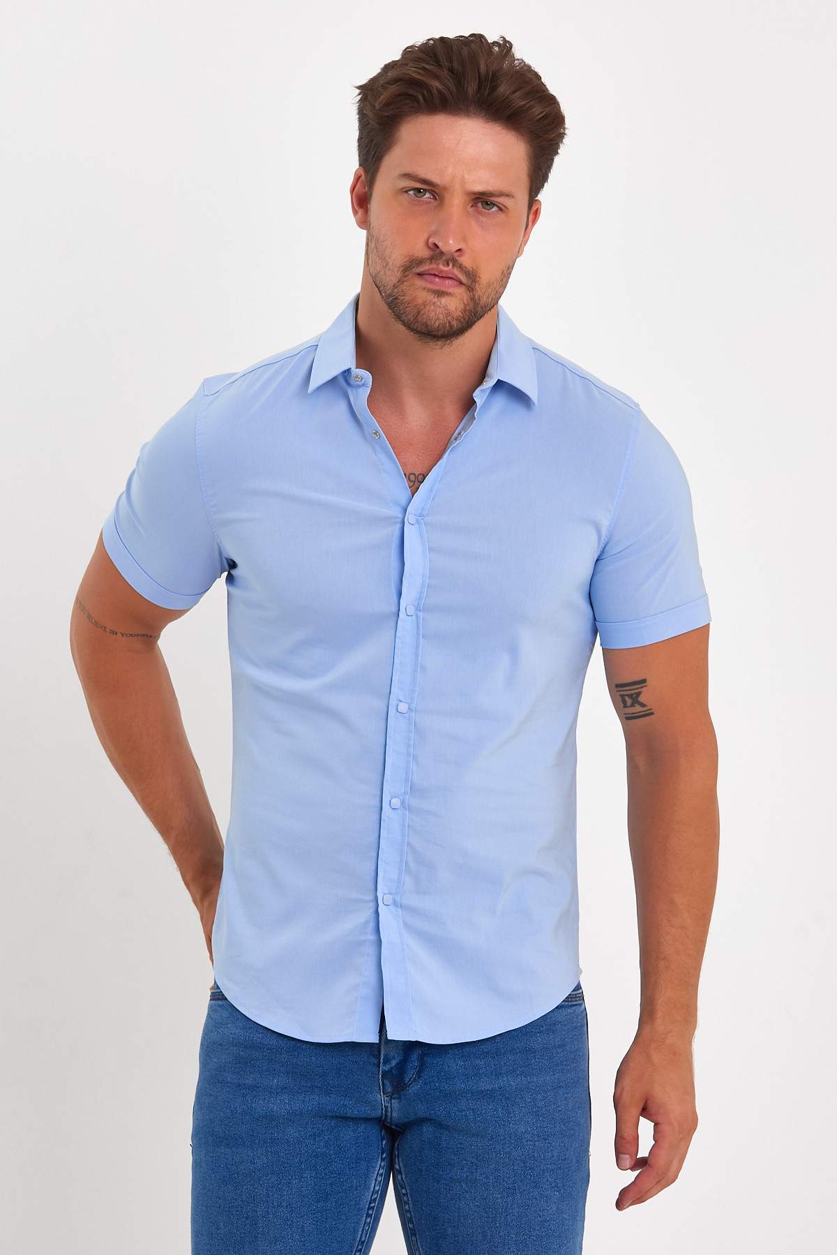 Рубашка-К. Р. Trend Collection BAT 4870 Небесный (V05)