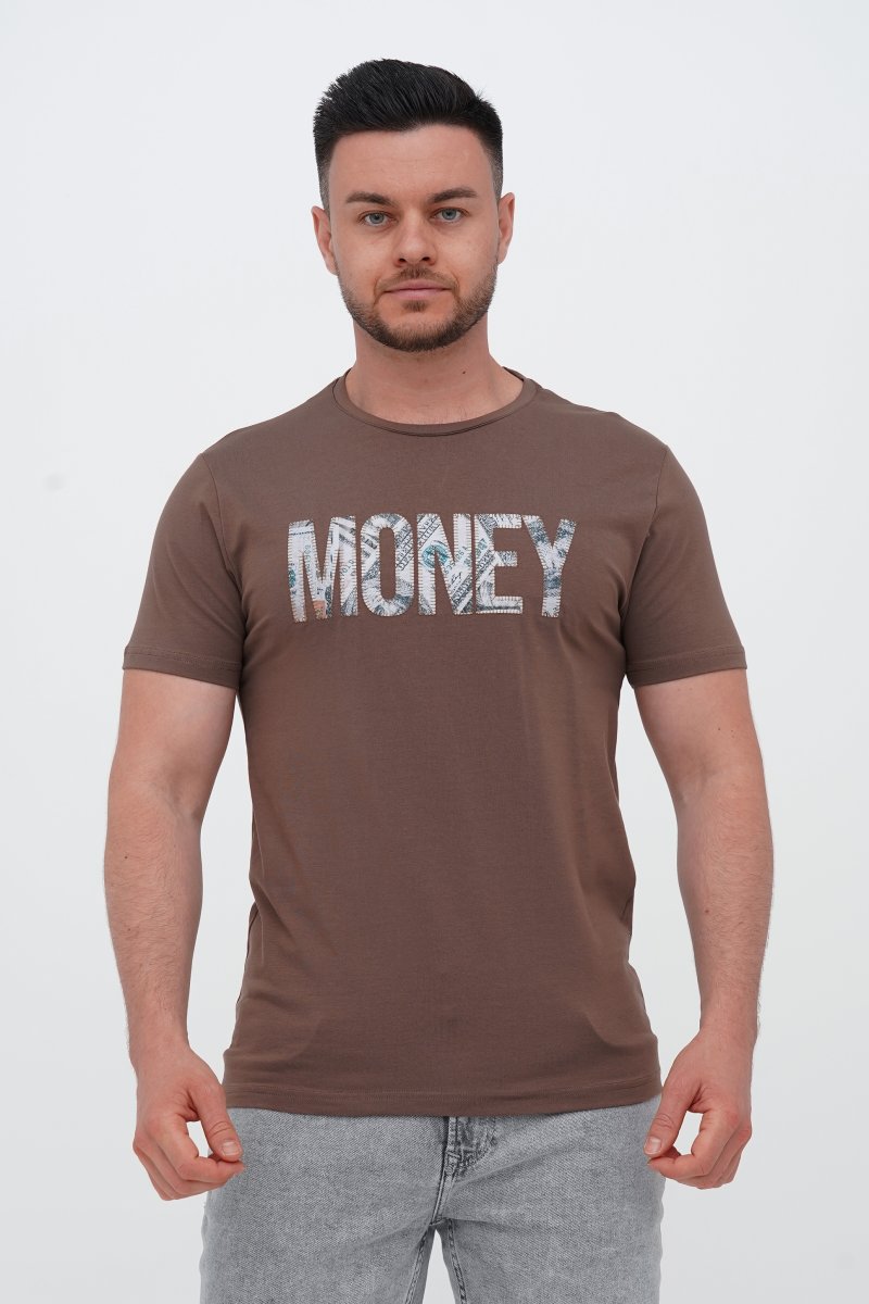 Футболка с принтом Trend Collection 39160 коричневый (KAKAO)