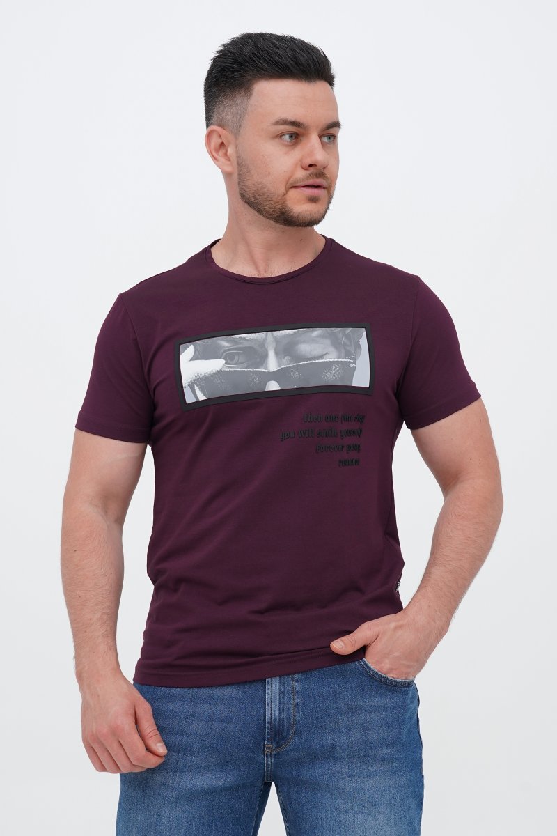 Футболка з принтом Trend Collection 39159 Сливовий (MURDUM)