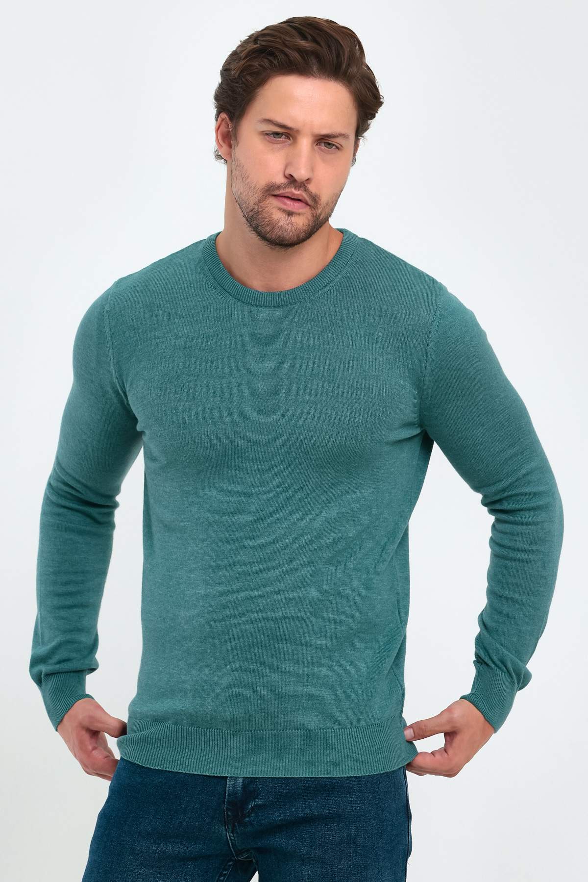 Светр однотонний Trend Collection 191406-3 Світло-зелений (A.YESIL)