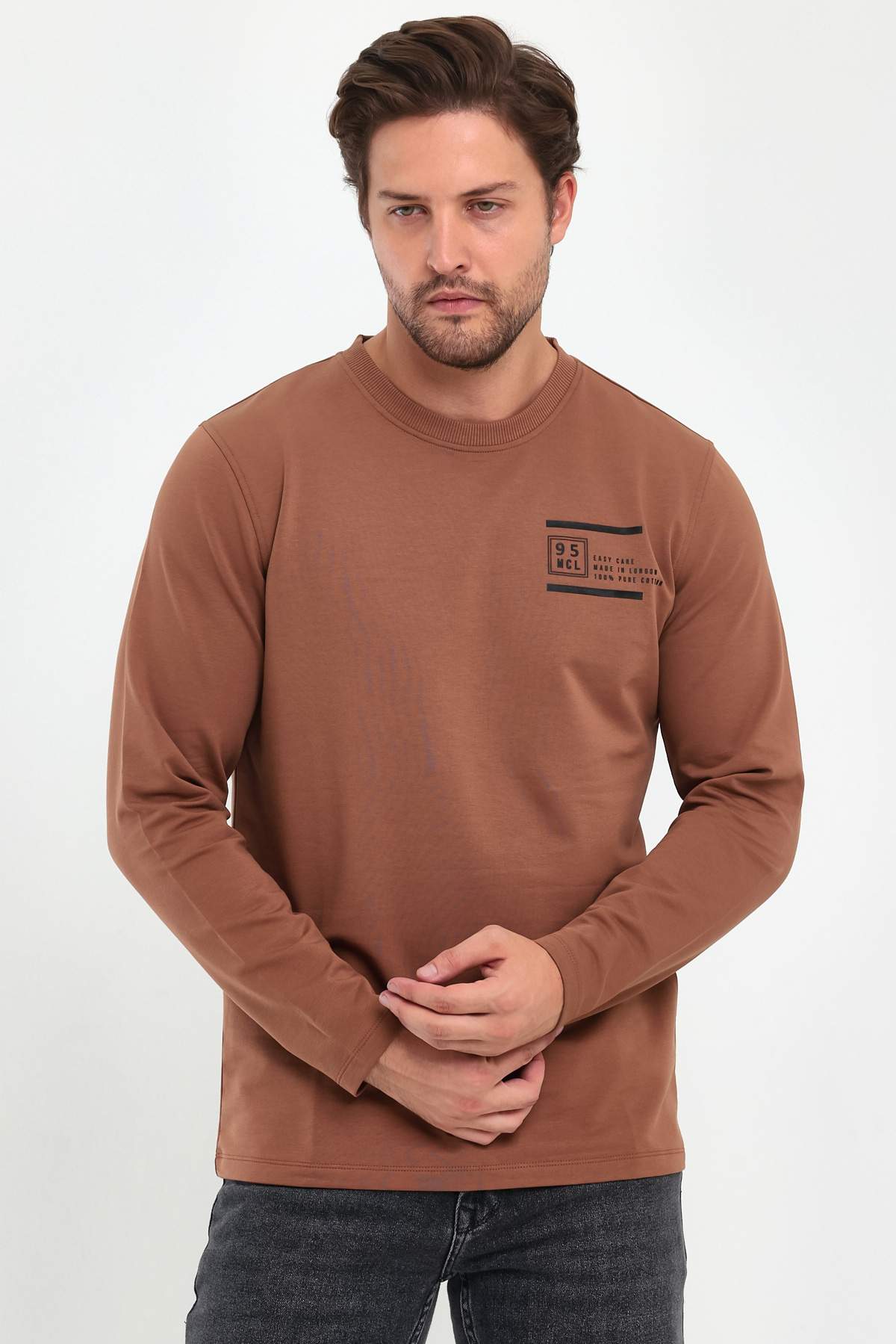 Лонгслів з принтом  Trend Collection 36136 Кемел (CAMEL)
