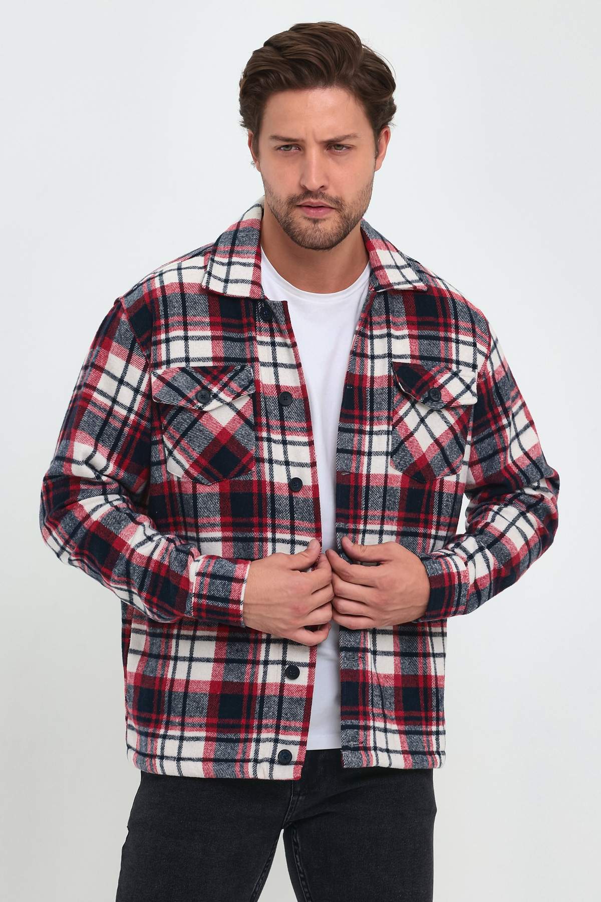 Рубашка теплая Trend Collection 32577 красный+ синий + белый (BORDO)