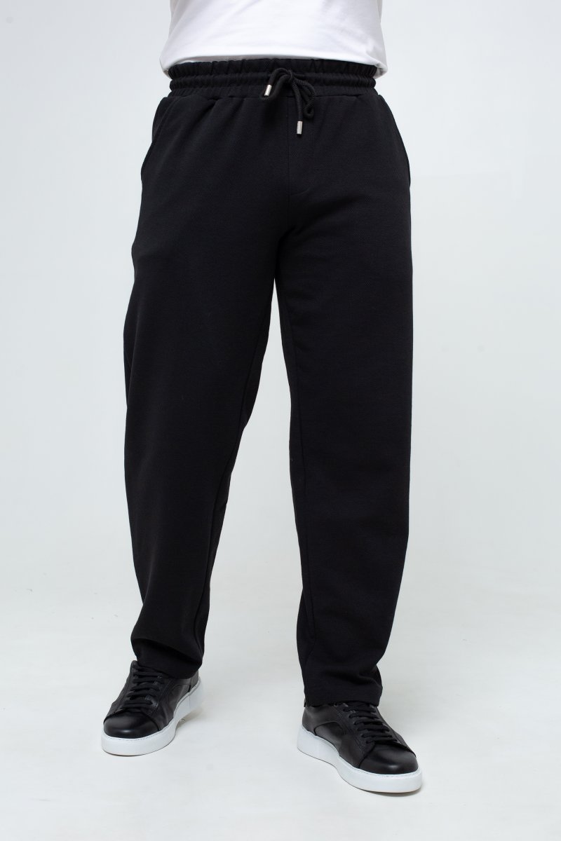 Спорт-штаны однотонные фактурные K.O.R 6271 Черный (1 Black)