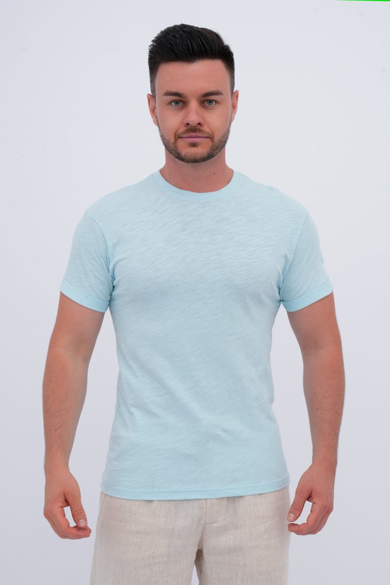 Футболка однотонна K.O.R 208-1 Світло-блакитний (№35 l.blue)