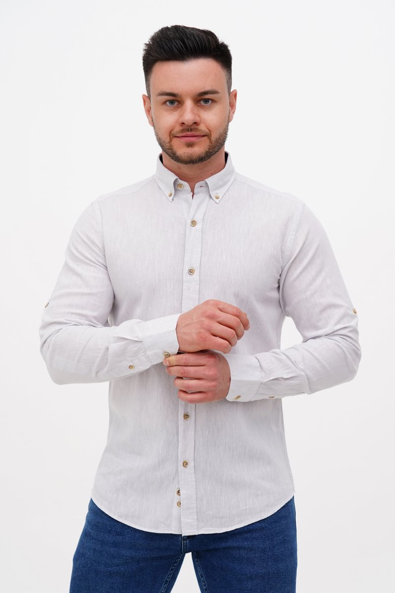 Рубашка однотонная Trend Collection U02-151 светло-серый