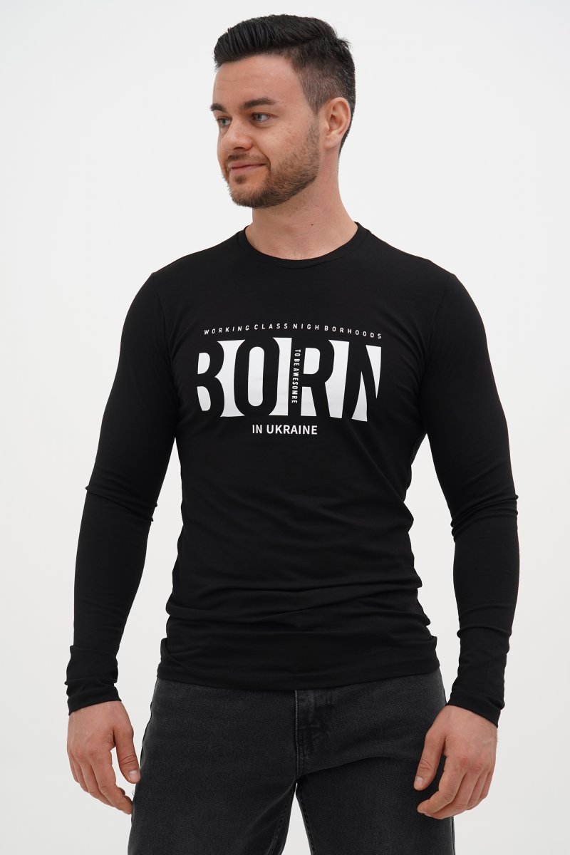 Лонгслив с принтом Trend Collection 33033 черный (SIYAH)