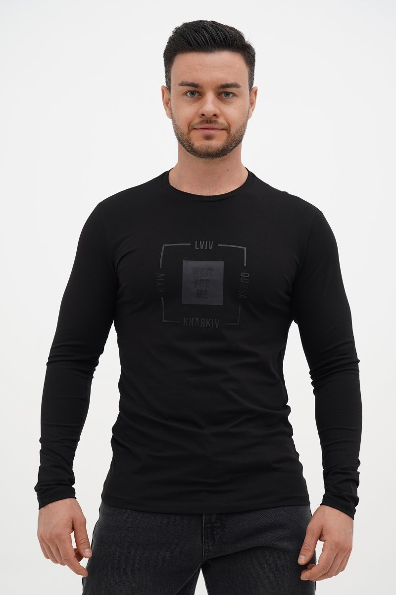 Лонгслів з принтом  Trend Collection 33032 Чорний (SIYAH)