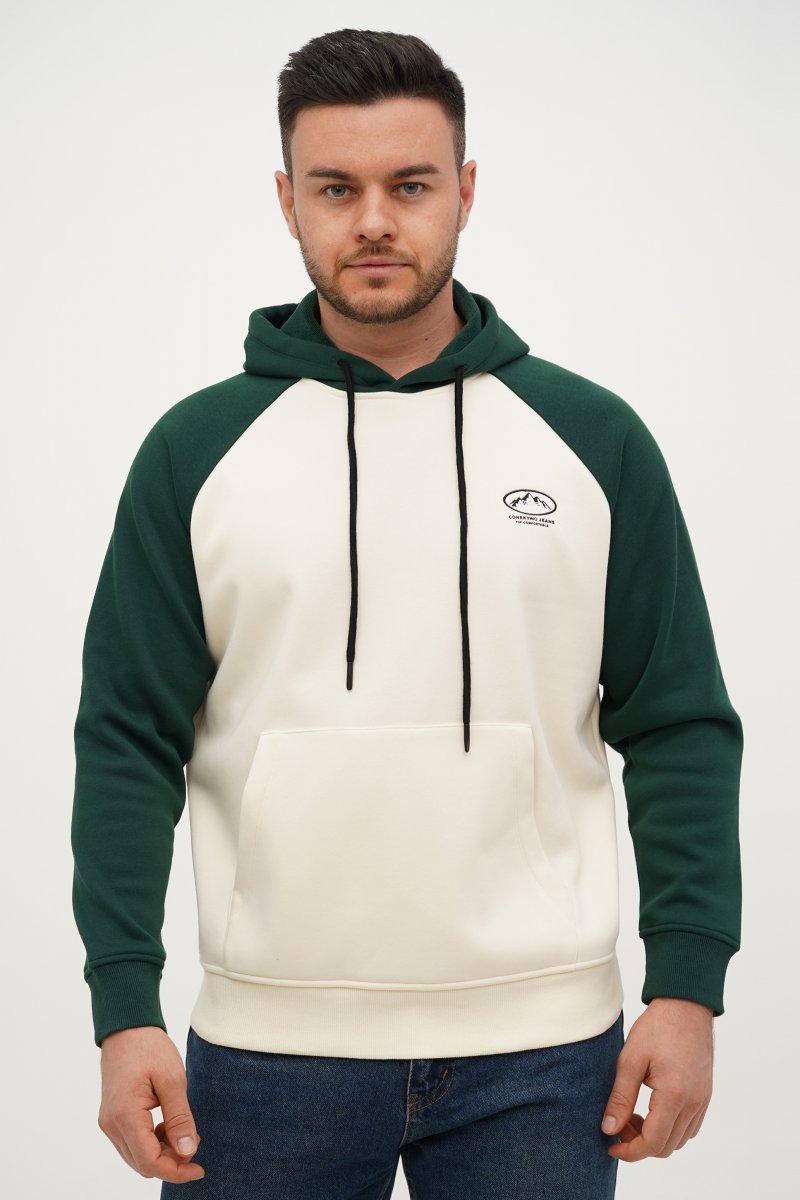 Xуди с принтом флис Trend Collection 61636 белый+зеленый (WHITE/GREEN)