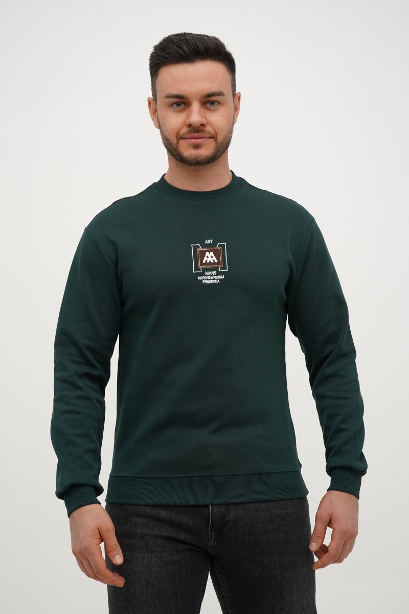 Cвітшот з принтом Trend Collection 2829 Зелений (GREEN)