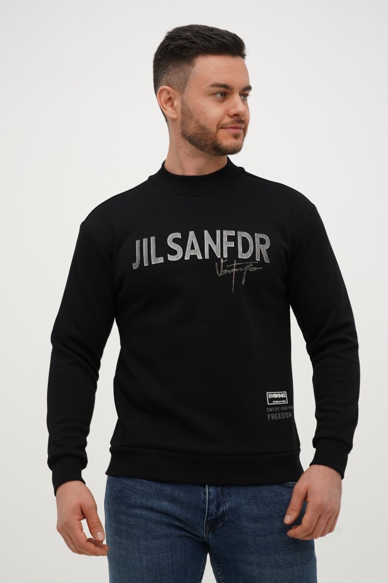 Світшот фліс з принтом Trend Collection 61609 Чорний (BLACK)