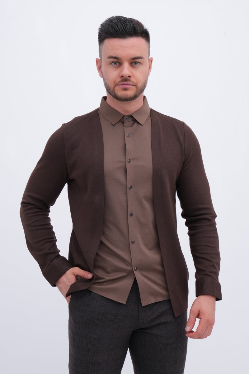 Сорочка-кардиган Trend Collection 904 Коричневий