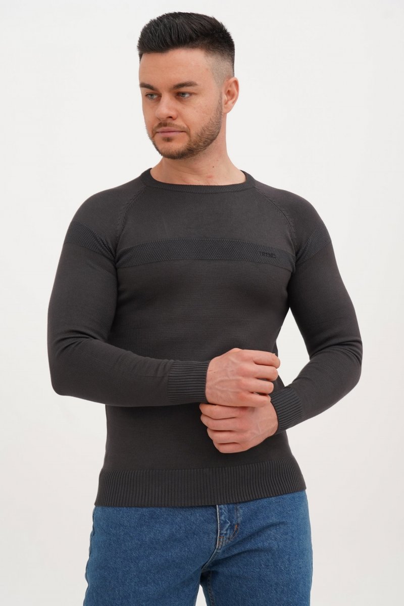 Светр casual Trend Collection BAT 4192 Темно-сірий (GREY)