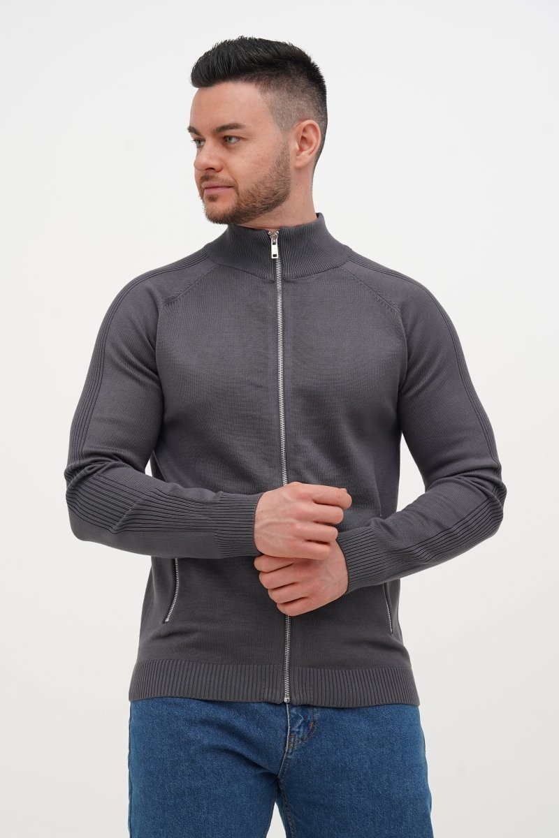 Кофта на замке кэжуал Trend Collection 97061 серый (GREY)