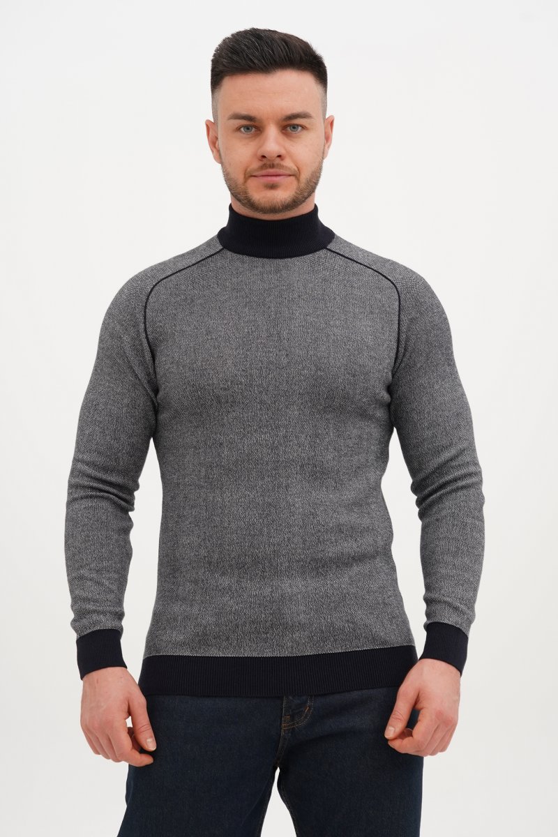 Гольф однотонный стойка Trend Collection 211476-2 синий+серый (LACIVERT-KEMIK)
