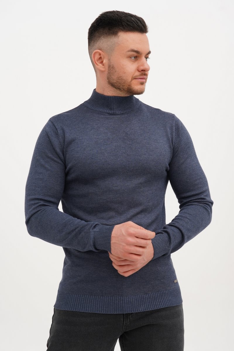 Гольф однотонний стійка Trend Collection 551-1 Джинсовий (JEANS BLUE)