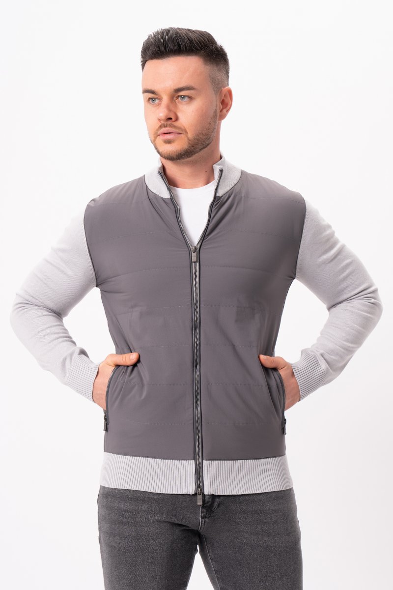 Кофта на замке кэжуал K.O.R 5092 Серый (№823 grey)