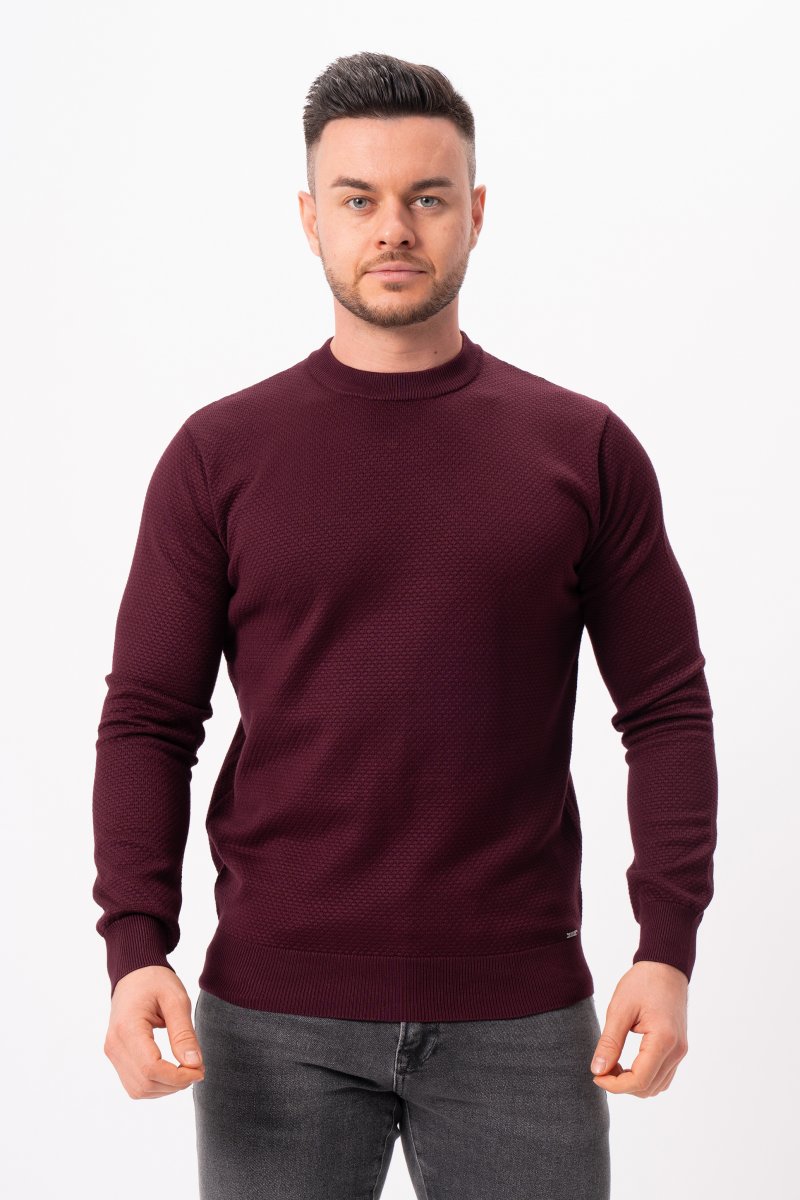 Cветр однотонний K.O.R 65031 Бордовий (№972 dark red)