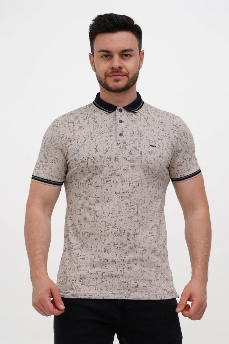 Футболка поло с принтом Trend Collection BAT 9310 бежевый (V16)
