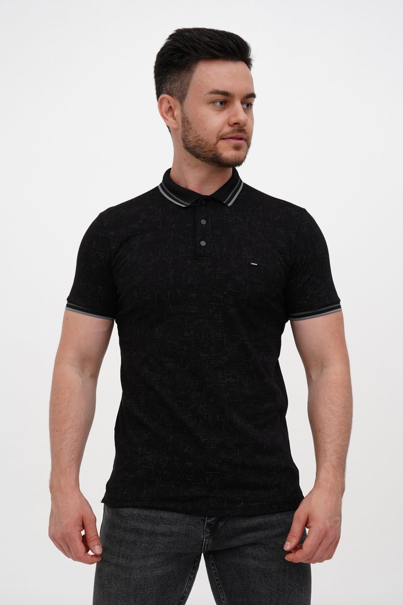 Футболка поло з принтом Trend Collection 8310 Чорний (V02)