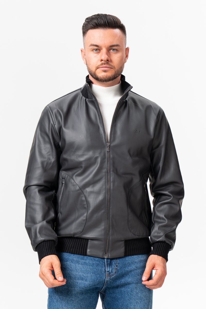 Куртка из экокожи K.O.R 26390 Серая (GREY)